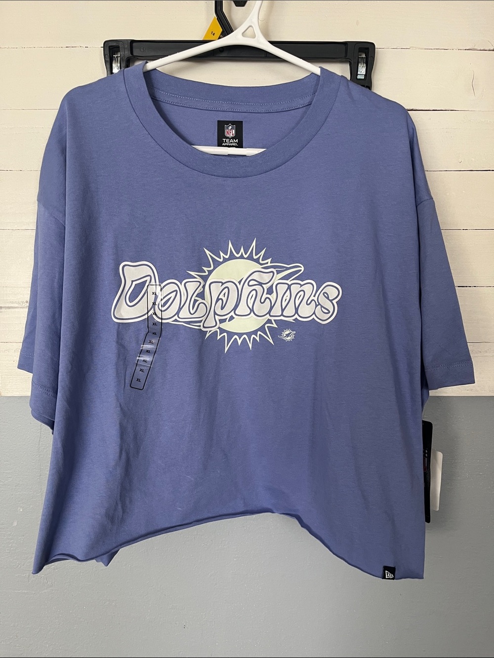 NFL Dolphins Lavender Cropped Crewneck Tee